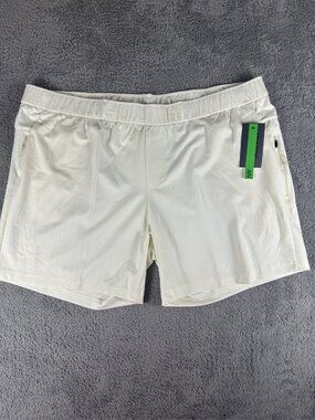 Athletic Works Women's Ponte Knit Shorts Ivory Size 3XL Pull On Pockets